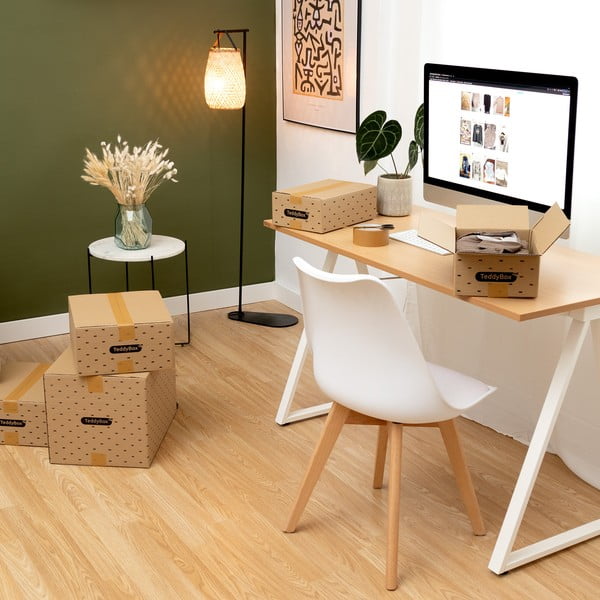 Komplet 2 bež škatel za shranjevanje Compactor Teddy, 42 x 30 cm-image-1