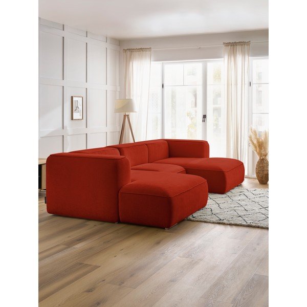 Opečnato oranžna kotna sedežna garnitura Zephyr – Bobochic Paris-image-1
