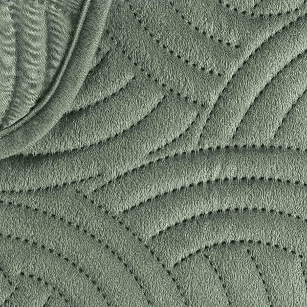 Zelen žameten komplet pregrinjala in prevleke za vzglavnik 220x240 cm Solange – douceur d'intérieur-image-4