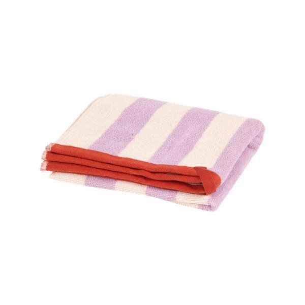 Svetlo vijolična/kremno bela frotirna bombažna brisača 50x80 cm Gobo – noo.ma