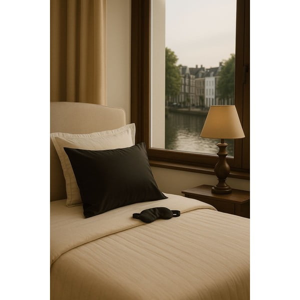 Črna svilena maska za spanje Mulberry Silk – Mila Home Luxury-image-3