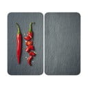 Komplet 2 steklenih pokrovov za štedilnik Wenko Cayenne, 52 x 30 cm