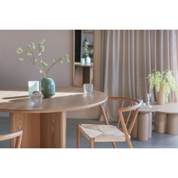 Okrogla jedilna miza v hrastovem dekorju ø 120 cm Laurent – White Label-image-4