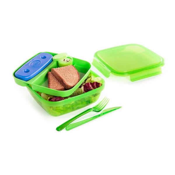 Zelena posoda za kosilo z jedilnim priborom in hladilcem Snips Lunch, 1,5 l-image-1