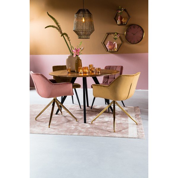 Okrogla jedilna miza z mizno ploščo iz akacije v naravni barvi ø 120 cm Mimoso – Light & Living-image-2
