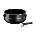 Aluminijast komplet loncev 3 ks Ingenio Easy Cook & Clean Black – Tefal