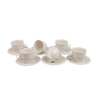 Komplet 6 porcelanastih skodelic s podstavki Kutahya Elegance, 150 ml