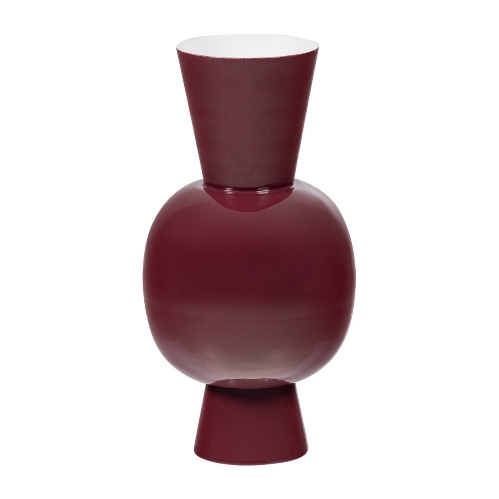 Bordo rdeča kovinska vaza (višina 38 cm) Auri