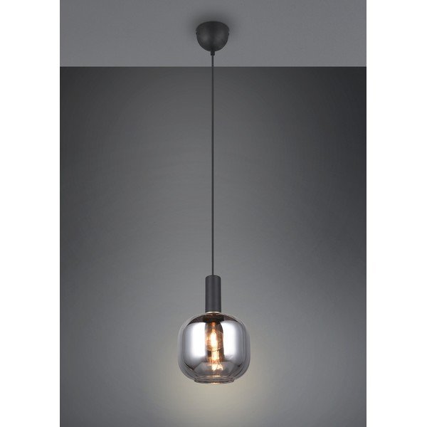 Črna viseča svetilka s steklenim senčilom ø 20 cm Diva – Trio-image-1