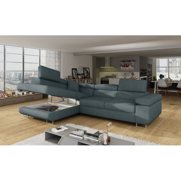 Modra raztegljiva/s prostorom za shranjevanje kotna sedežna garnitura (levi kot/v obliki črke L) Anton – ELTAP-image-4