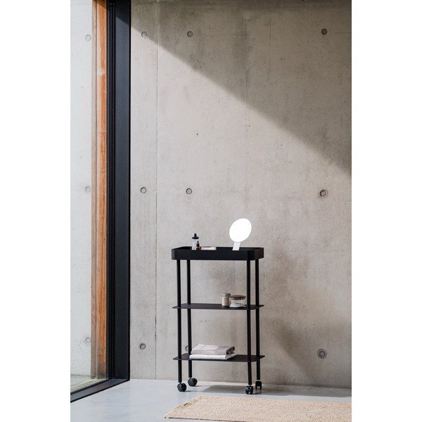 Črn kovinski regal na koleščkih 60x97x30 cm Nolle – noo.ma-image-3