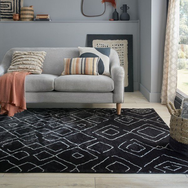Črna pralna preproga 160x230 cm Imran – Flair Rugs-image-1