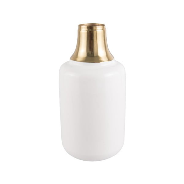 Bela vaza z zlatimi detajli PT LIVING Shine, višina 28 cm