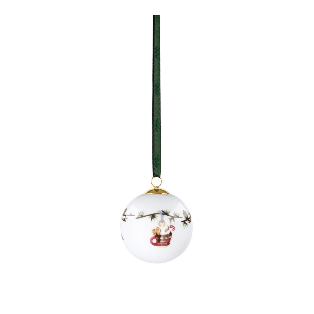 Porcelanast ročno poslikan okrasek za jelko ø 6 cm Hammershøi Christmas