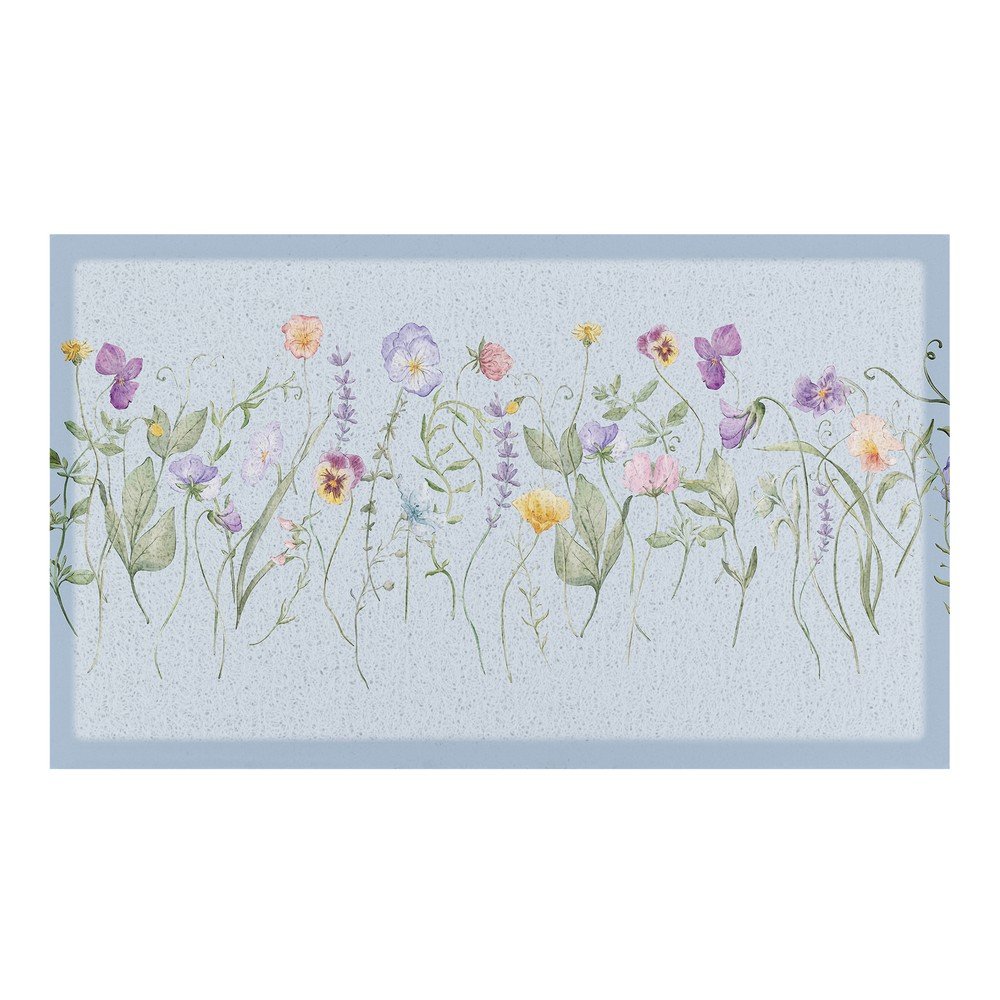 Predpražnik iz PVC-ja 40x70 cm Blue Wild Flowers