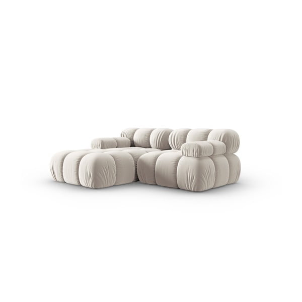 Bež žametna kotna sedežna garnitura (levi kot) Bellis – Micadoni -image-3