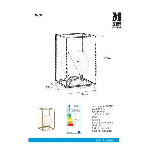 Namizna svetilka v zlati barvi Markslöjd Eve Table Gold-image-2
