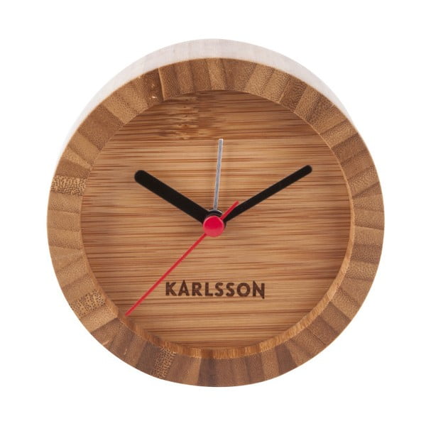 Rjava bambusova namizna ura z alarmom Karlsson Tom