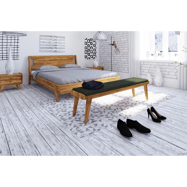 Hrastova klop z zelenim sedežem Retro - The Beds-image-3