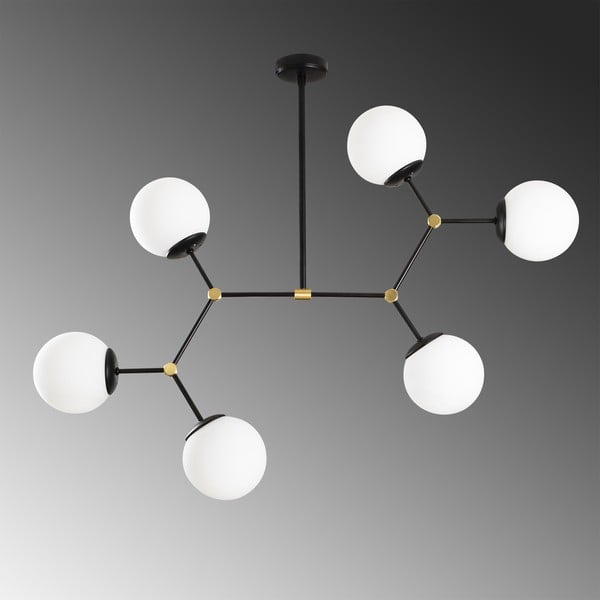 Šesterna črna viseča svetilka Opviq lights Damar-image-1