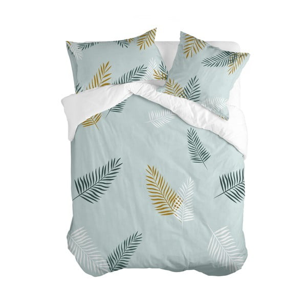 Mentolno zelena bombažna prevleka za odejo za zakonsko posteljo 200x200 cm Foliage – Blanc