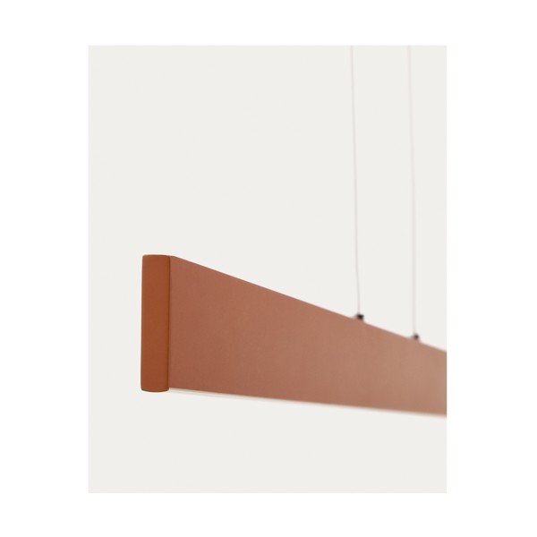 LED viseča svetilka v barvi terakote s kovinskim senčilom Boadella – Kave Home-image-3