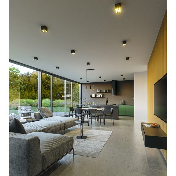 Črna viseča svetilka s kovinskim senčilom Tresos II – GTV-image-2