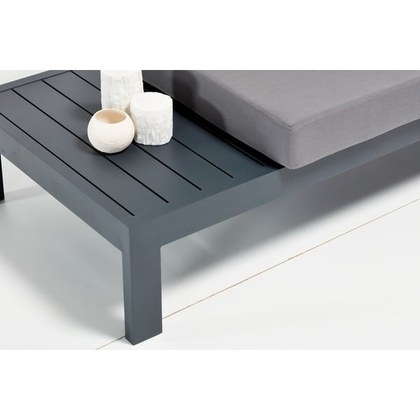 Črno-siva aluminijasta vrtna garnitura za 3 osebe Verona – Floriane Garden-image-2