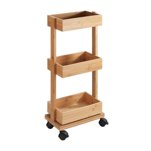 3-nadstropna bambusova mobilna polica Wenko Tortona -image-2