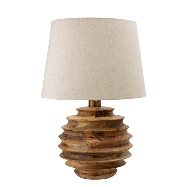 Namizna svetilka v temni naravni barvi s tekstilnim senčilom (višina 54 cm) Svale – Bloomingville