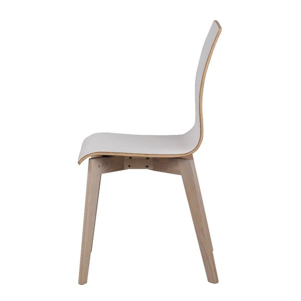 Beli jedilni stol s svetlo rjavimi nogami Rowico Grace-image-1