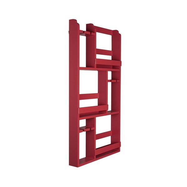 Rdeče stensko držalo za vino iz masivnega kavčukovca za 12 steklenic 80x120x10 cm Myron – Dutchbone-image-2