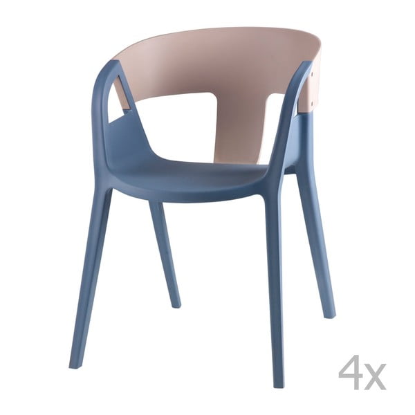 Komplet 4 sivo-modrih jedilnih stolov sømcasa Willa