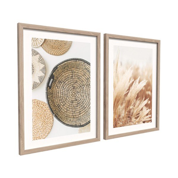 Tiskane slike v kompletu 2 ks z okvirjem 30x40 cm Full Beige – Styler-image-2