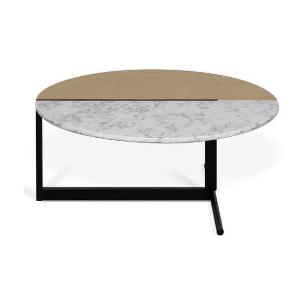 Klubska miza s ploščo iz hrasta in marmorja TemaHome Mezzo