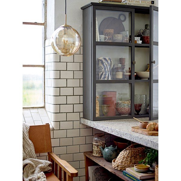 Siva stenska vitrina iz masivne jelke 85x100x25 cm Tone – Bloomingville-image-1