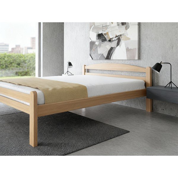 Zakonska postelja iz masivne bukve z letvenim dnom 180x200 cm v naravni barvi Bellariva – B.E.S.-image-1