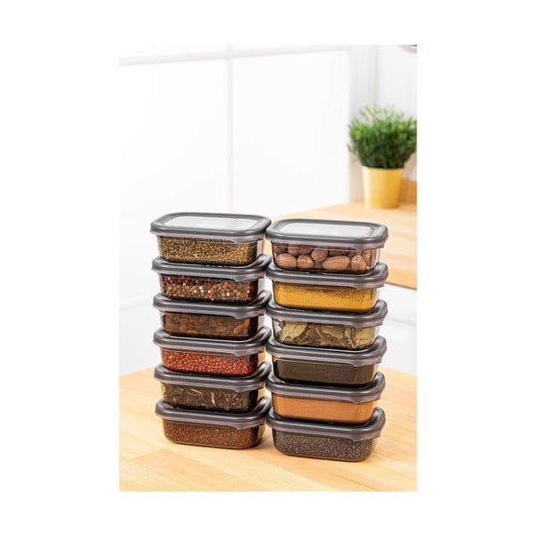 Posode za shranjevanje v kompletu 12 ks živil Fresco – Hermia-image-2