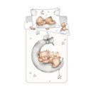 Bela bombažna otroška posteljnina za otroško posteljico 100x135 cm Teddy Bear "Ribbon" – Jerry Fabrics