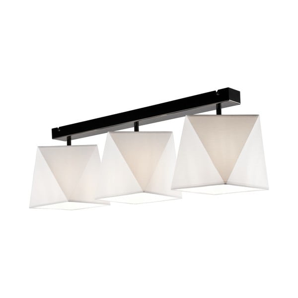 Bela stropna svetilka s tekstilnim senčnikom 30x75 cm Carla – LAMKUR