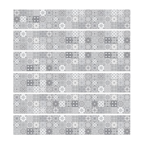 Komplet 6 stenskih nalepk Ambiance Stickers Friezes Tiles Lia, 5 x 30 cm