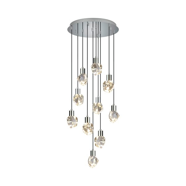 LED viseča svetilka v srebrni barvi s steklenim senčilom ø 51,5 cm Verano – Trio Select-image-1