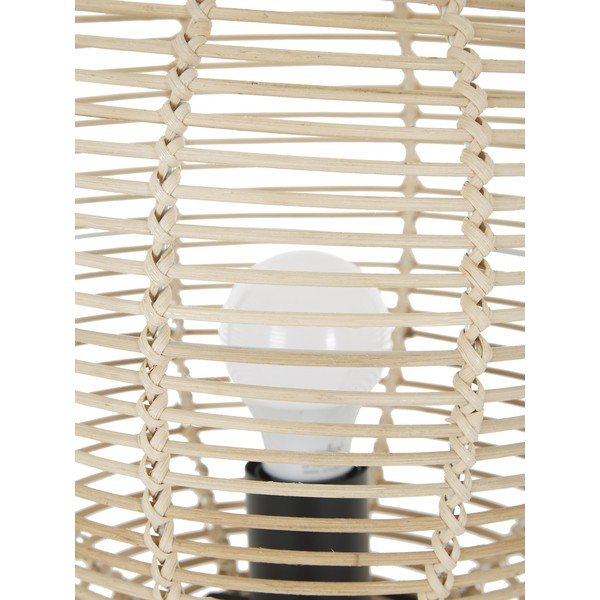 Črna namizna svetilka s senčnikom iz ratana Westwing Collection Wasa, višina 38 cm-image-1