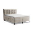 Sivorjava boxspring postelja s prostorom za shranjevanje 160x200 cm Mikana – Makamii
