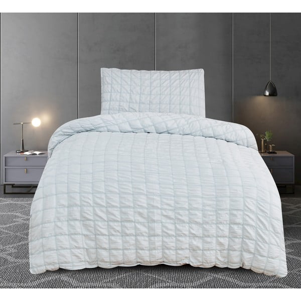 Svetlo siva enojna posteljnina iz krepa 140x200 cm Naomi – My House