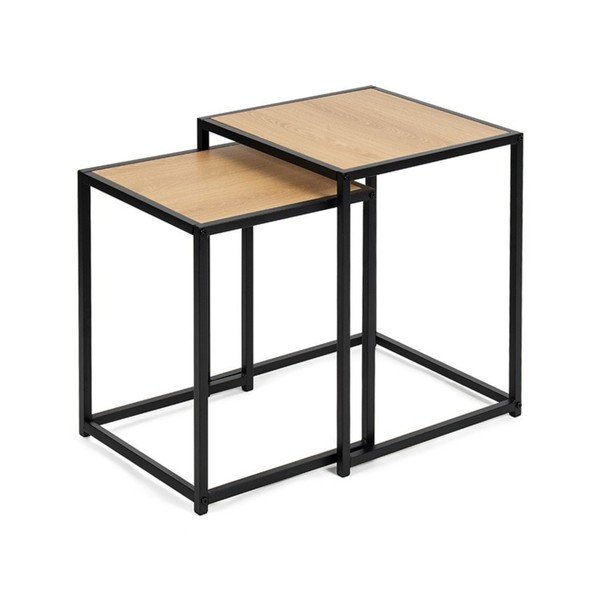 Stranske mizice v hrastovem dekorju v kompletu 2 ks 38x38 cm Noah – Bonami Essentials