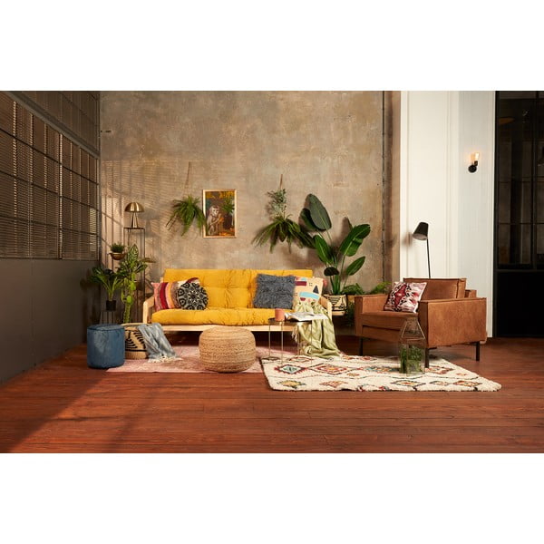 Rožnat žameten puf Bonami Essentials Ejby-image-3