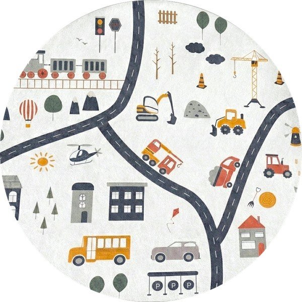 Pralna otroška igralna preproga ø120 cm World Around Me – Mila Home