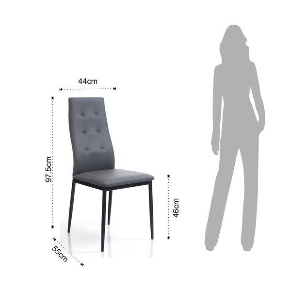 Sivi jedilni stoli v kompletu 2 ks Nina – Tomasucci-image-2