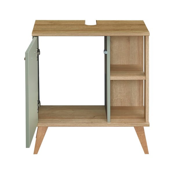 Zelena omarica za pod umivalnik v hrastovem dekorju 61x65 cm Set 963 - Pelipal-image-3